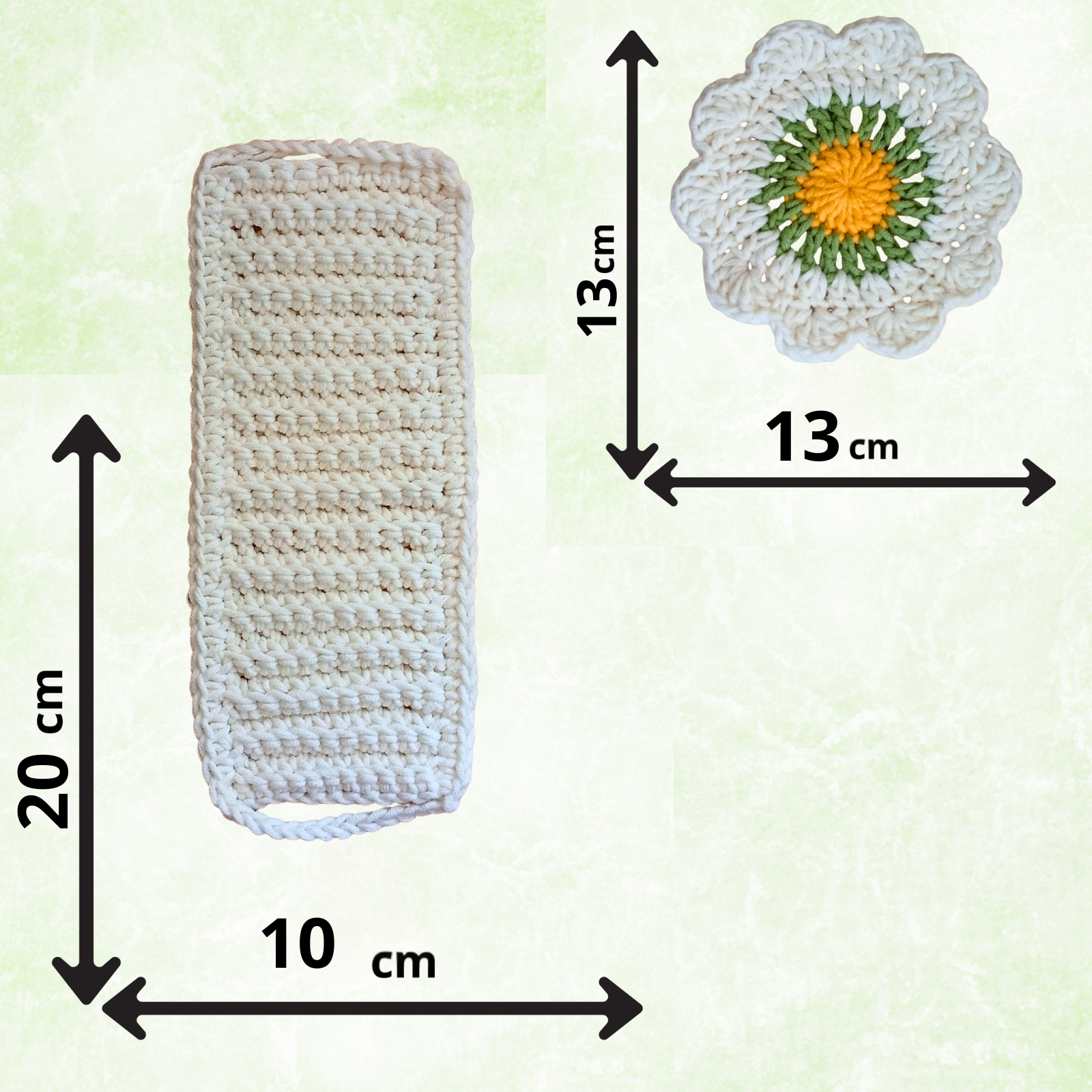Handmade Crochet Coffee Gift Set – 4 Daisy Coasters & 4 Cup Sleeves (Set of 8)