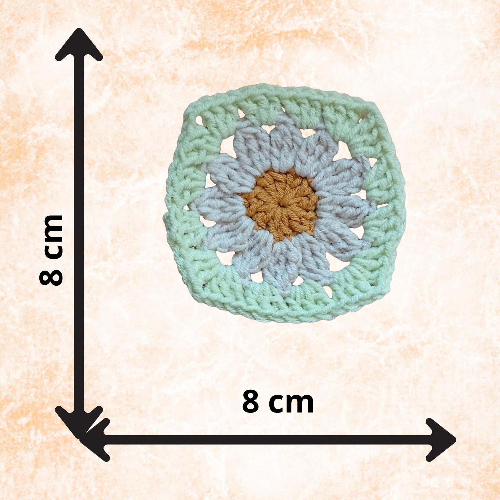 10PCS Handmade Crochet Daisy Granny Squares 8x8cm – Assorted Random Colors Floral Motifs, Cotton Blend Appliques for Bags, DIY Crafts