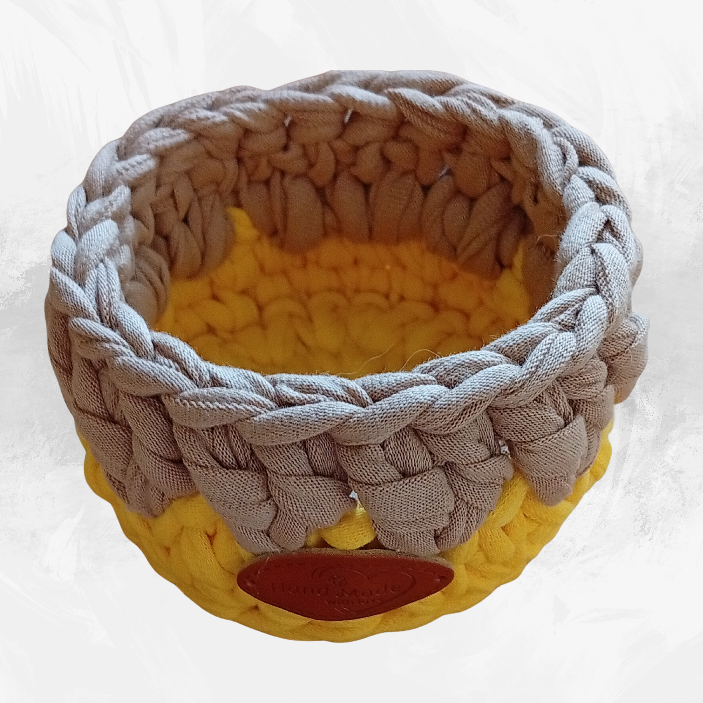 Handmade Crochet Storage Basket Set of 4 Two-Tone Colors
