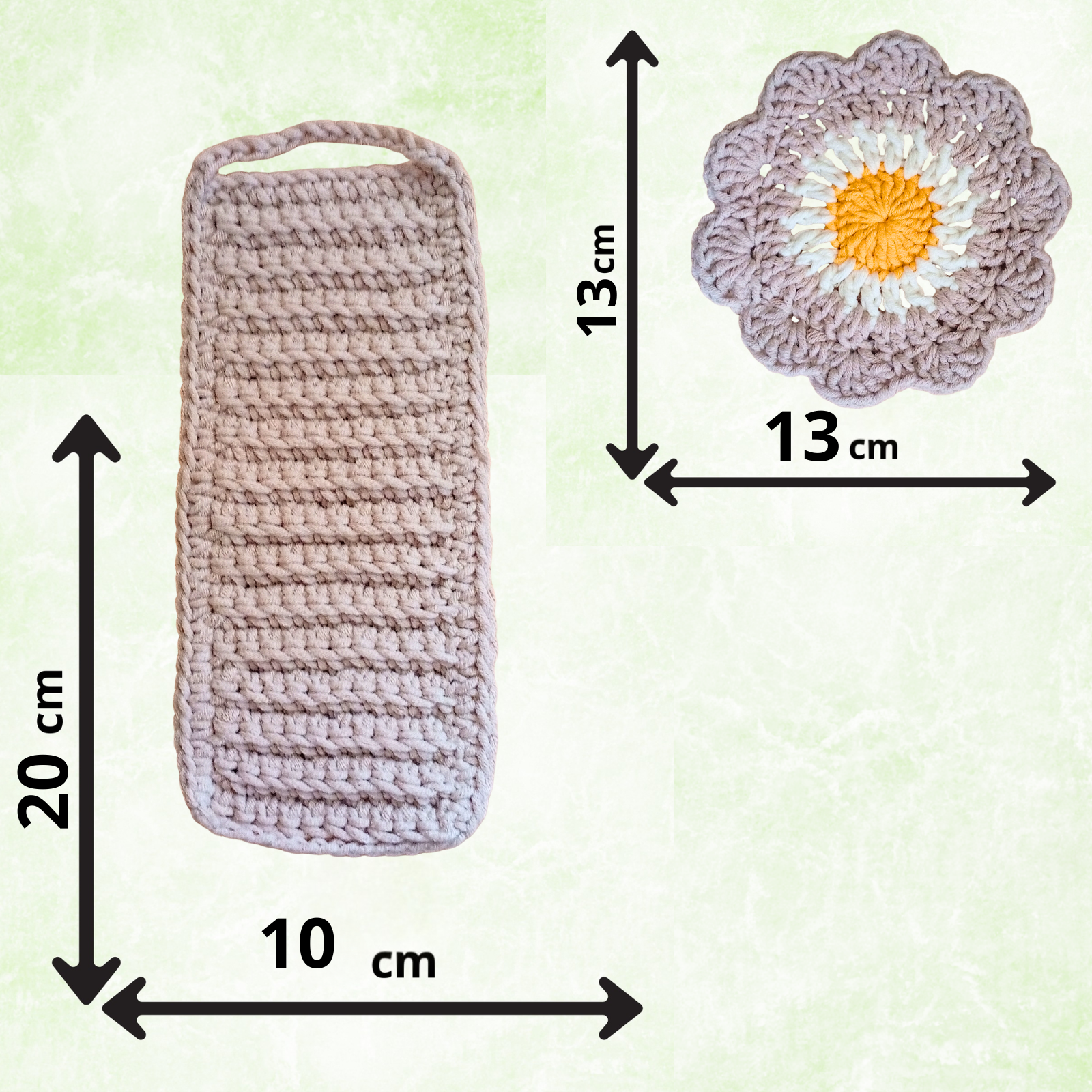 Handmade Crochet Coffee Gift Set – 4 Daisy Coasters & 4 Cup Sleeves (Set of 8)