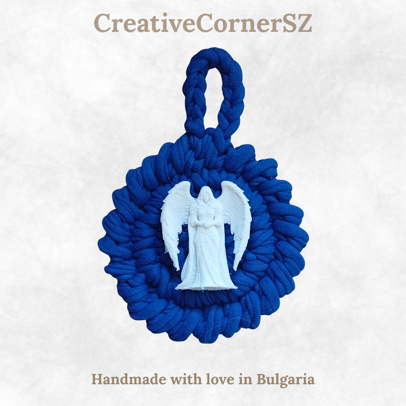 Handmade Crochet Mandala Hanging Ornament – Boho Car Mirror Charm, Cotton Wall Decor, Bag Accessory, Angel Pendant Gift