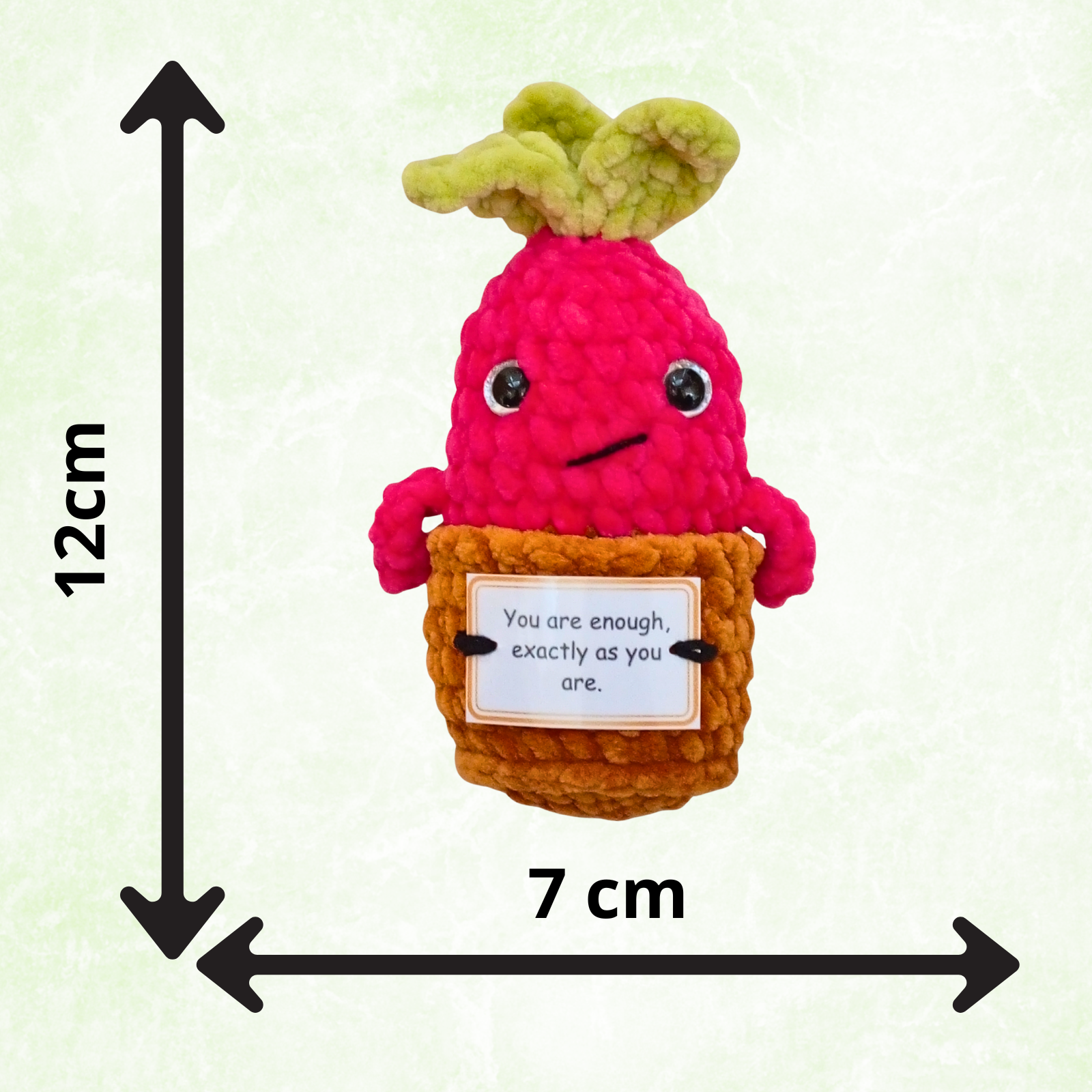 Pocket Hug Mandragora™ – Handmade Emotional Support Plush with Inspirational Message Card