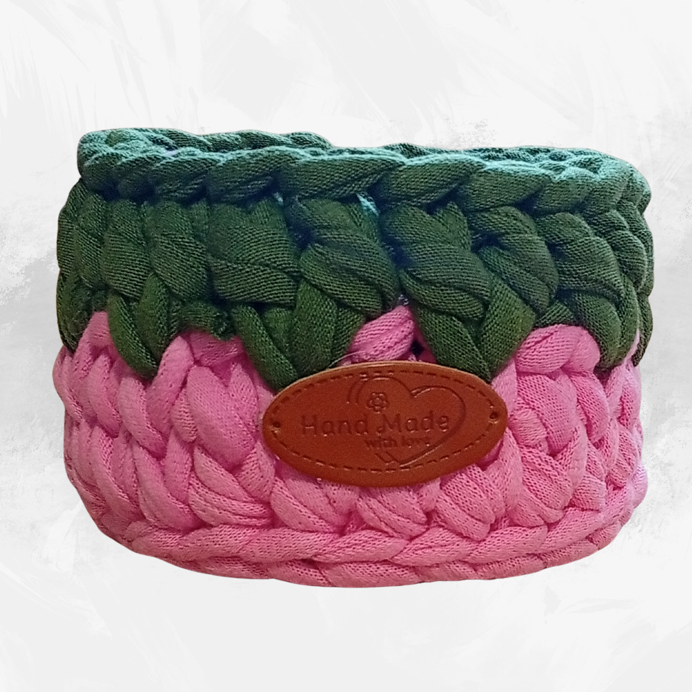 Handmade Crochet Storage Basket Set of 4 Two-Tone Colors
