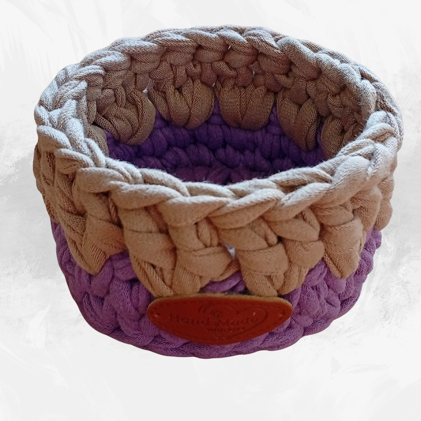 Handmade Crochet Storage Basket Set of 4 Two-Tone Colors