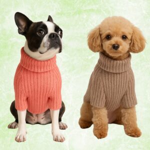 Hand-Knitted Ribbed Dog Sweater