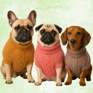 Hand-Knitted Dog Sweater – Boutique Wool Blend Cable Knit Jumper