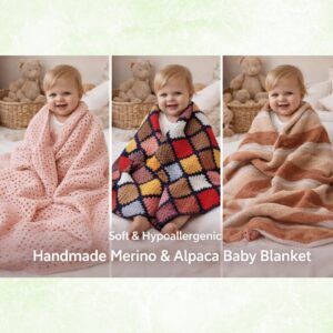 Handmade Baby Blanket Merino & Alpaca – Soft, Hypoallergenic & Naturally Warm